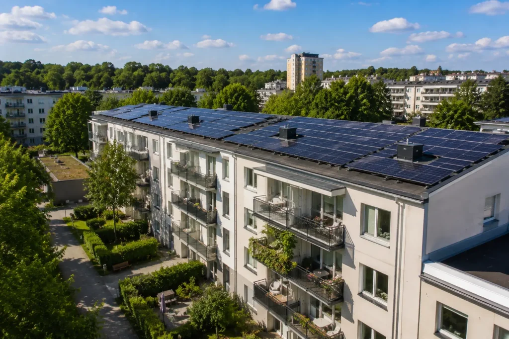 Solceller på taken gör våra hus mer klimatsmarta